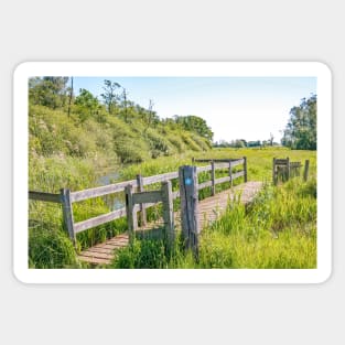 Wooden bridge in the Norfolk countryside Sticker